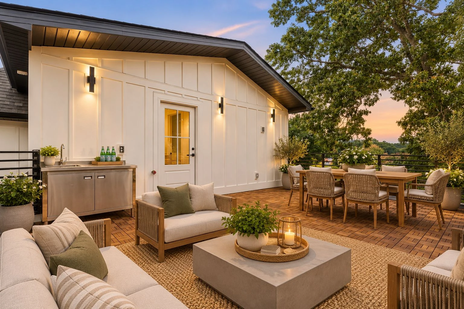 Rear rooftop deck · Virtually staged