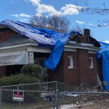 tarp on roof being restored greenville sc
